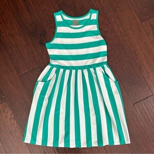 Cat & Jack Green & White Striped Dress